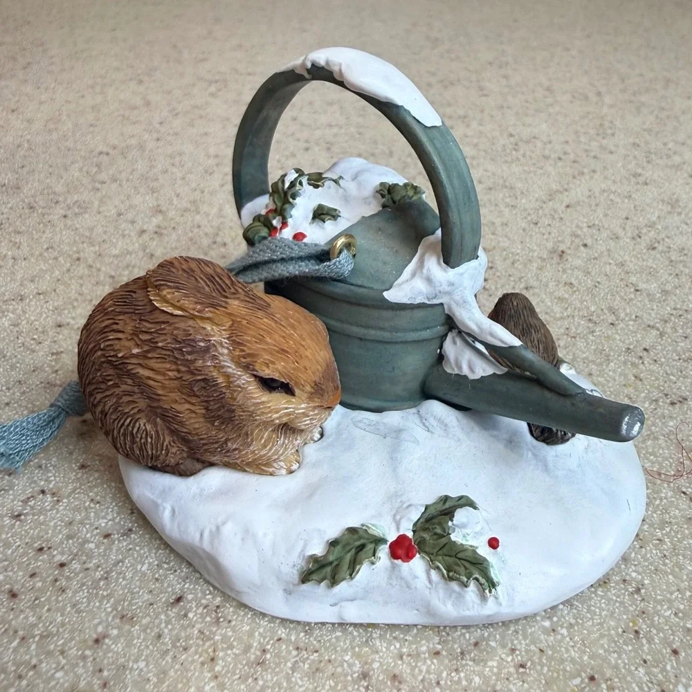 VTG Hallmark Keepsake Ornament 2000 Snowy Garden Marjolein Bastin Rabbit Bird